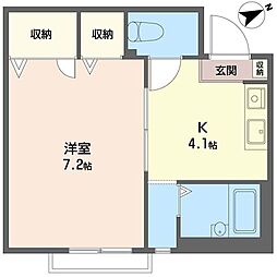 クリスタルハイツ 1Kの間取図画像