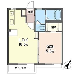 深井コーポ 1LDKの間取図画像