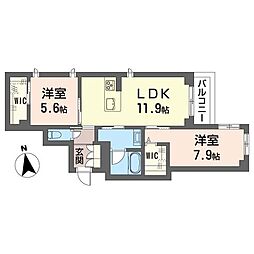 グラン　フェリーチェ 00303 3階2LDKの間取り