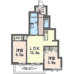 グランティーナ 2LDKの間取図画像