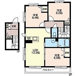 コラール 3LDKの間取図画像