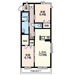 プラネット 2LDKの間取図画像