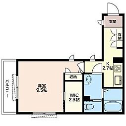 ドリーミオ 1Kの間取図画像
