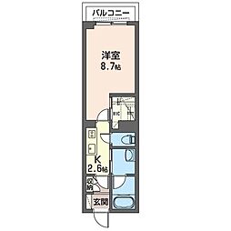 ヴィルドミール志木 1Kの間取図画像