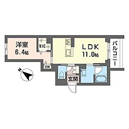 ルチェナ 1LDKの間取図画像