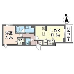 ロサミア 1LDKの間取図画像