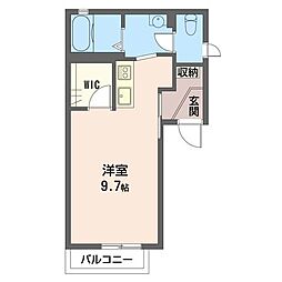 パティオ北柏台B ワンルームの間取図画像