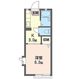 大倉山レジデンス 1Kの間取図画像