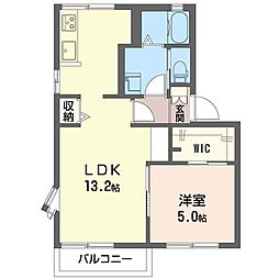 エコーハイツ 1LDKの間取図画像