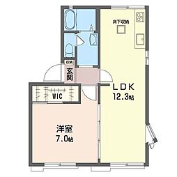エコーハイツ 1LDKの間取図画像