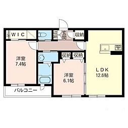 ベレオ和泉 2LDKの間取図画像