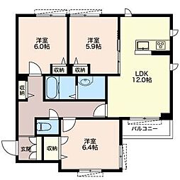 ラディーチェ 3LDKの間取図画像