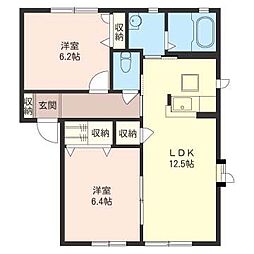 グリーンパストラル 2LDKの間取図画像