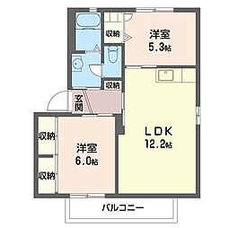 ＡＢＢＥＹ　ＲＯＡＤIII 2階2LDKの間取り