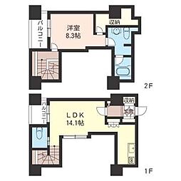 プライムメゾン大通公園　一般住戸 13階1LDKの間取り
