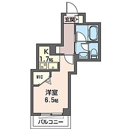 リガーレ柏 1Kの間取図画像