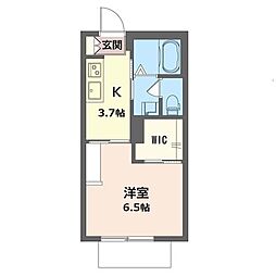 グランシードＭＡＹＵ 00101 1階1Kの間取り