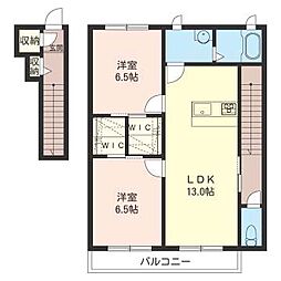 セレーナ武蔵野 2LDKの間取図画像