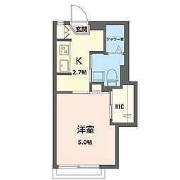 三養ハイツ 1Kの間取図画像