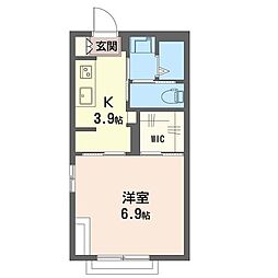 パティオ桜堤 1Kの間取図画像