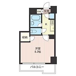 エスティメゾン川崎2 1Kの間取図画像
