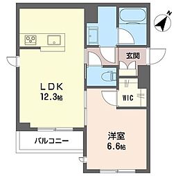 ラグーン 1LDKの間取図画像