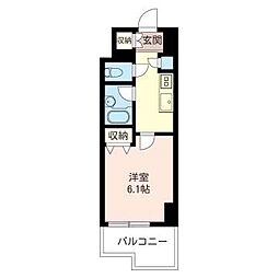エスティメゾン川崎2 1Kの間取図画像