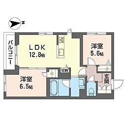 ヴォーラ三郷中央 2LDKの間取図画像