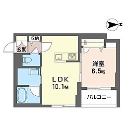 ヴォーラ三郷中央 1LDKの間取図画像