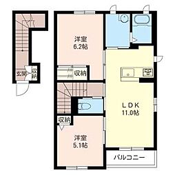 ボヌールブリエ 2LDKの間取図画像