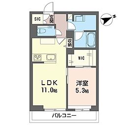 ルピナスI 3階1LDKの間取り