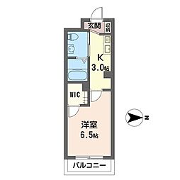 URBAN2 1Kの間取図画像