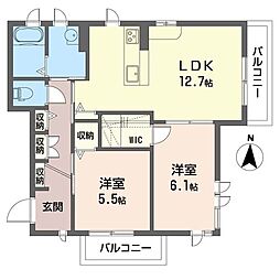 ドマーニ本太 2LDKの間取図画像
