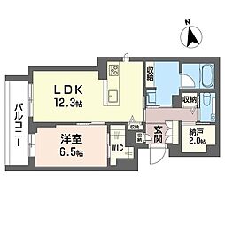アルバハウス 1LDKの間取図画像