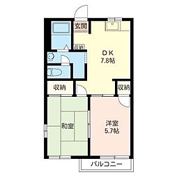 ベアーハイツ 2DKの間取図画像