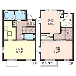パズ・ハイムA 2LDKの間取図画像