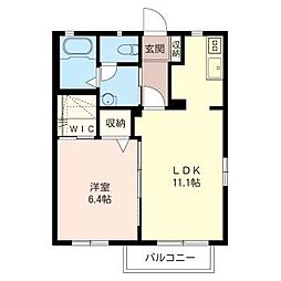 サニーレジデンス 2階1LDKの間取り