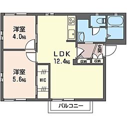 サンハイツ関根 2LDKの間取図画像