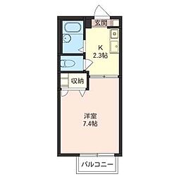ゲートウェイ 1Kの間取図画像