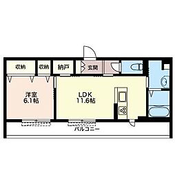MYL 1LDKの間取図画像