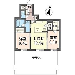アルフェリーチェ 2LDKの間取図画像