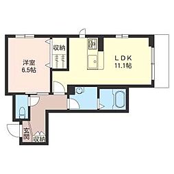 オハナメゾン蓮見 1LDKの間取図画像