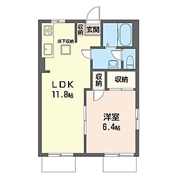 セピアヴィラ 1LDKの間取図画像