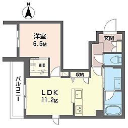 ブリスコート 1LDKの間取図画像