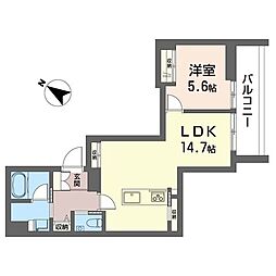 田島ビル 1LDKの間取図画像