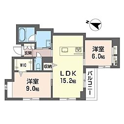 ルルブラン 2LDKの間取図画像