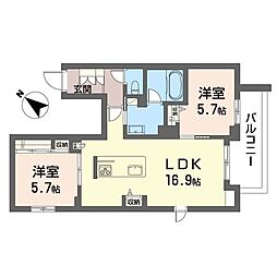 サクラ ステージ 2LDKの間取図画像