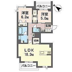 サクラ ステージ 2LDKの間取図画像