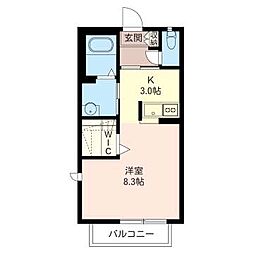 リビオン5167 1Kの間取図画像