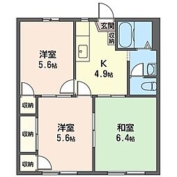 アーバングリーン久地 3Kの間取図画像